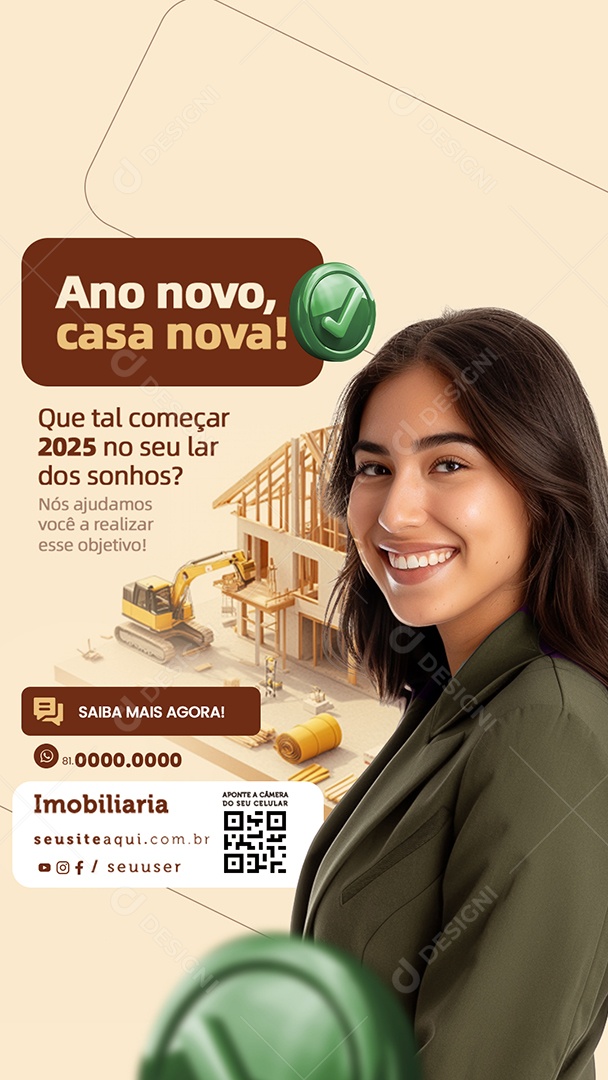 Story Imobiliária Que Tal Começar 2025 no Seu Lar Social Media PSD Editável