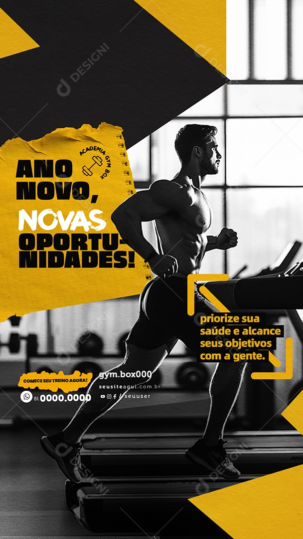 Story Academia Ano Novo Novas Oportunidades Social Media PSD Editável