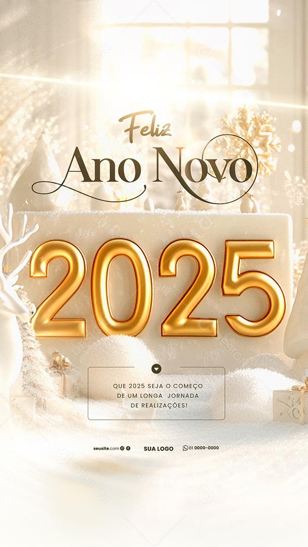 Happy story 2025 New Year January 01 Social Media PSD Editable