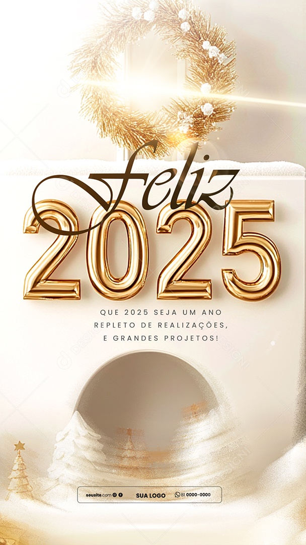 Happy story 2025 New Year January 01 Social Media PSD Editable