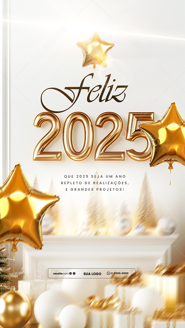 Happy story 2025 New Year January 01 Social Media PSD Editable
