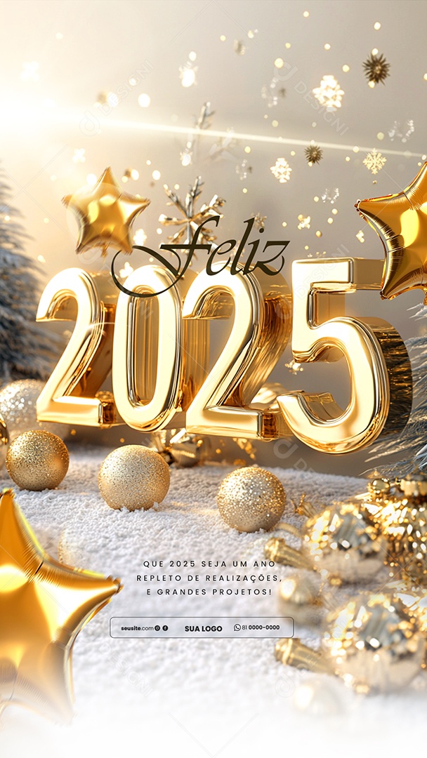 Happy story 2025 New Year January 01 Social Media PSD Editable
