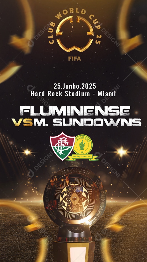 Flyer Story Mundial de Clubes 2025 Fluminense VS Sundowns Social Media PSD Editável
