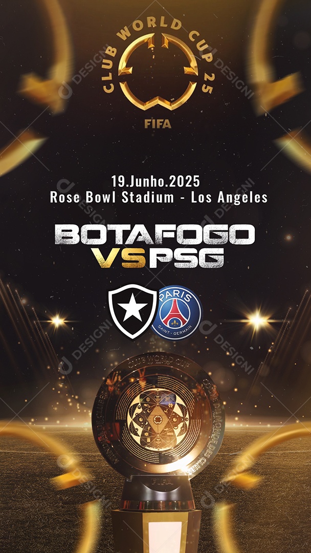 Flyer Story Mundial de Clubes 2025 Botafogo VS PSG Social Media PSD Editável