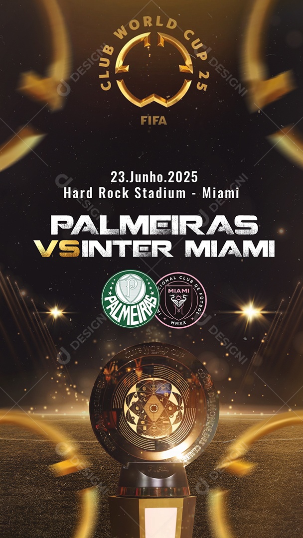 Flyer Story Mundial de Clubes 2025 Palmeras VS Inter Miami Social Media PSD Editável