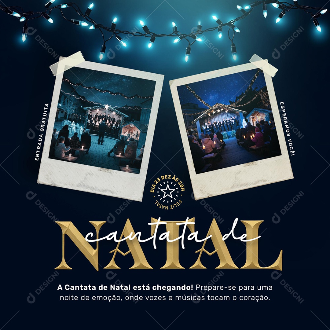 Feliz Natal Cantata de Natal Social Media PSD Editável