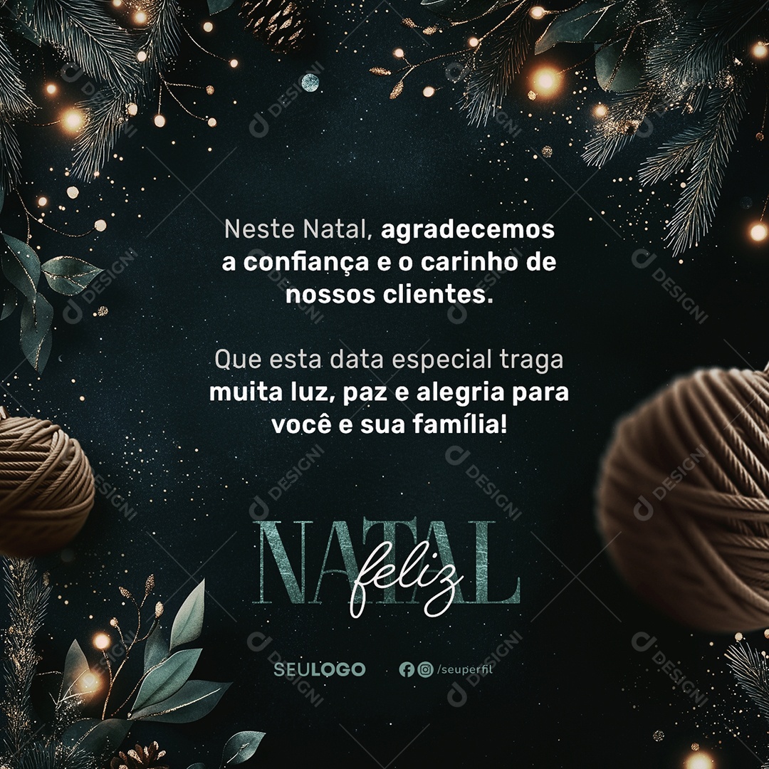 Feliz Natal Agradecemos A Confiaça Social Media PSD Editável