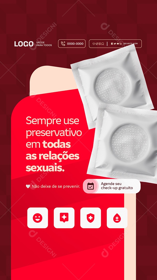 Story Aids Sempre Use Presevativo Social Media PSD Editável