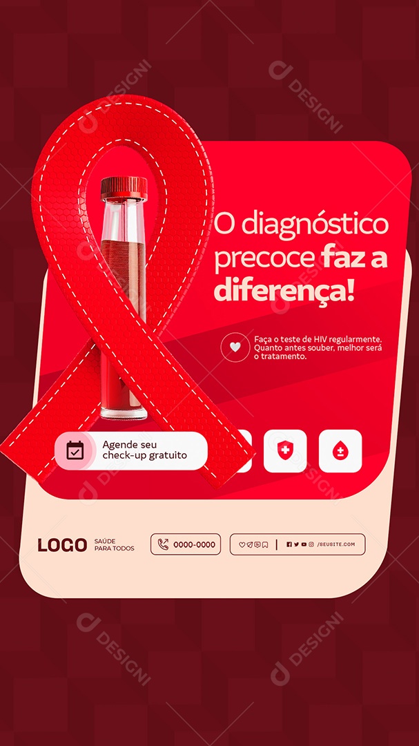 Story Aids O Diagnóstico Precoce Faz a Diferença Social Media PSD Editável
