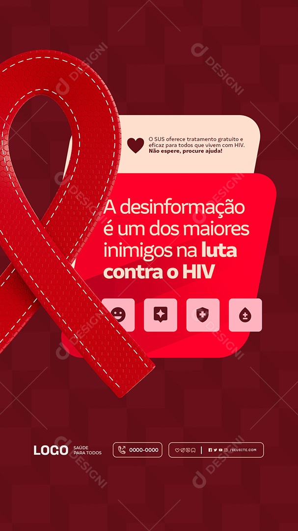 Story Aids Luta Contra o HIV Social Media PSD Editável