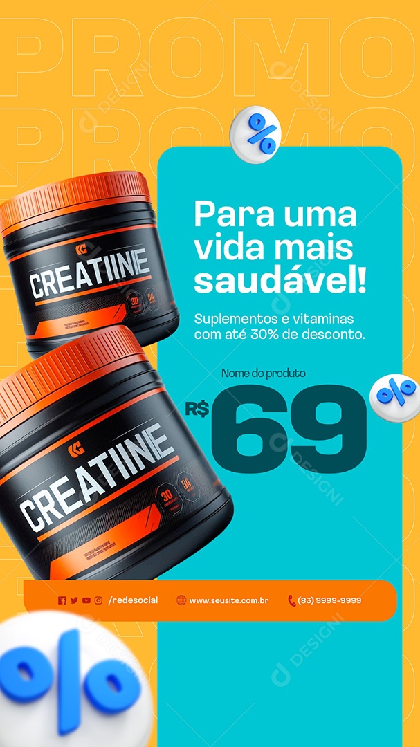 Story Promoção Suplementos e Vitaminas Social Media PSD Editável