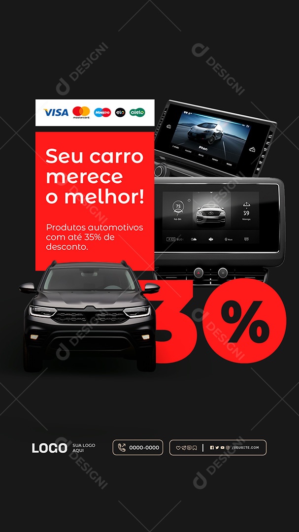 Story Promoção Produtos Automotivos Seu Carro Merece o Melhor Social Media PSD Editável