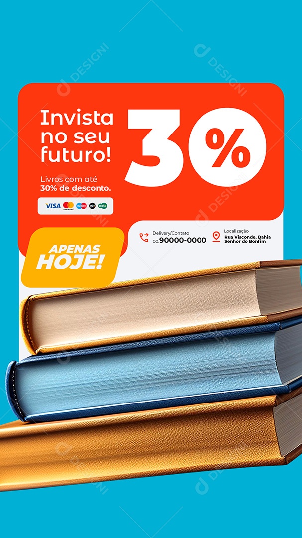 Story Promoção Livraria Invista no Seu Futuro Social Media PSD Editável