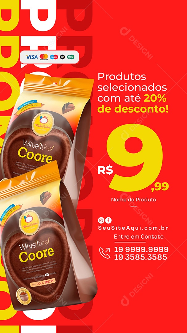 Story Promoção Supermercado Produtos Selecionados Social Media PSD Editável