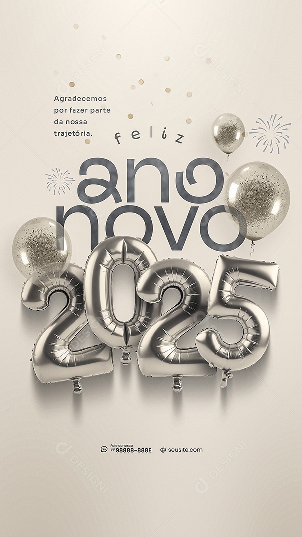 Happy New Year 2025 January 1 Social Media PSD Editable