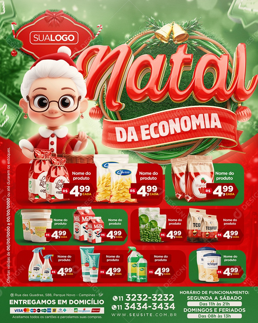 Christmas Tabloid The Economy Social Media PSD Supermarket Editable
