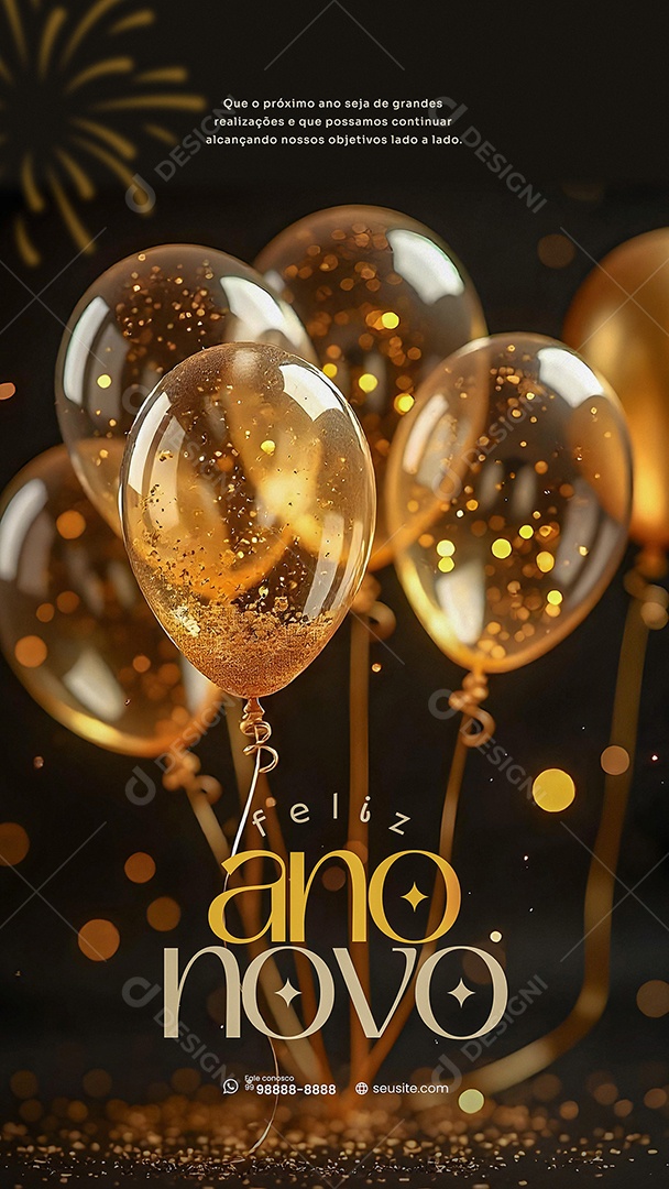 Story Feliz Ano Novo 01 de Janeiro Social Media PSD Editável