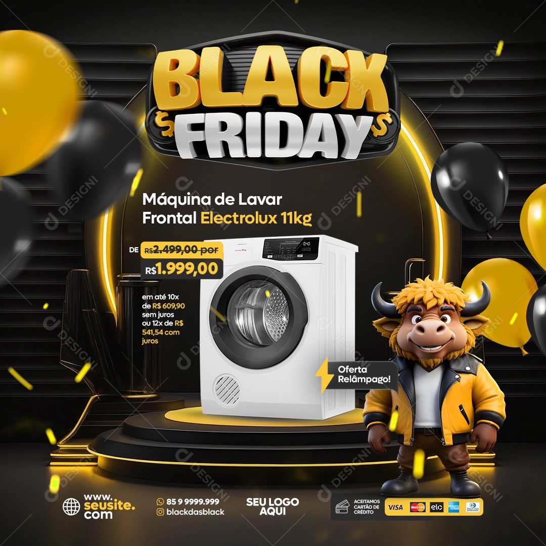 Black Friday Loja Eletrodomésticos Social Media PSD Editável