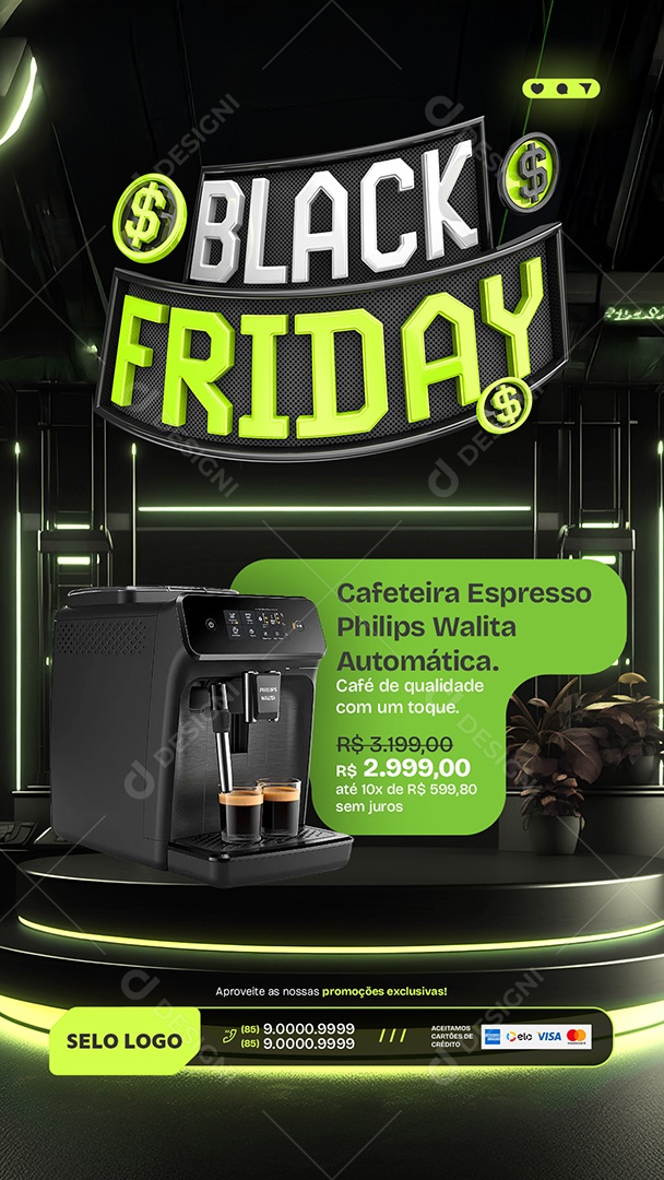 Story Black Friday Loja Eletrodomésticos Social Media PSD Editável