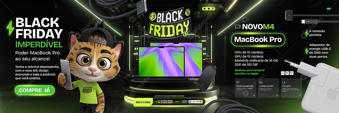 Carrossel Black Friday Loja Eletrônicos Social Media PSD Editável