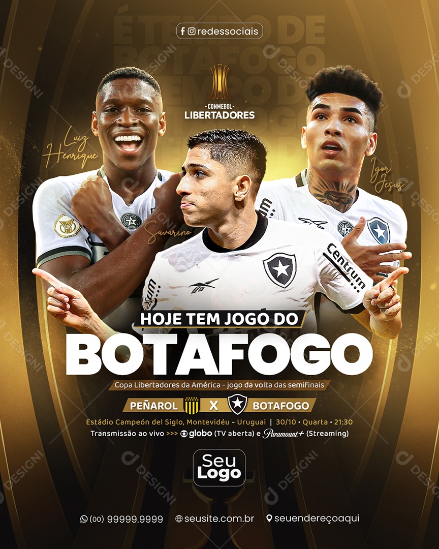 Libertadores BotaFogo x Peñaro Social Media PSD Editável