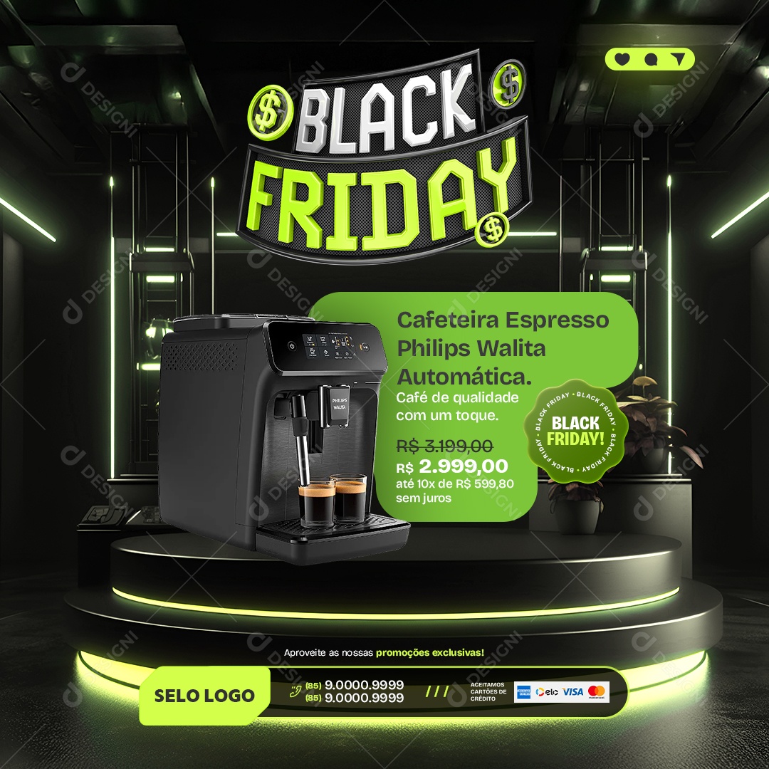 Black Friday Loja Eletrodomésticos Social Media PSD Editável