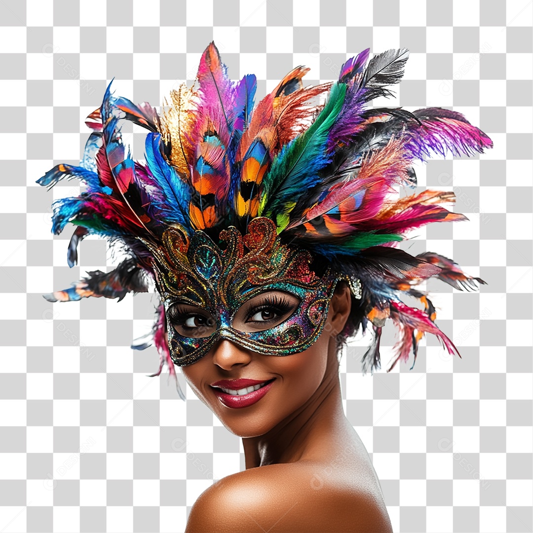 Mulher com Fantasia para o Carnaval PNG Transparente