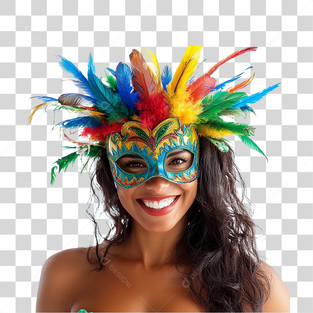 Mulher com Fantasia para o Carnaval PNG Transparente