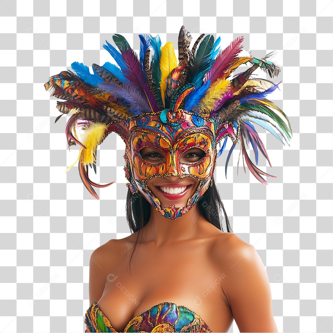 Mulher com Fantasia para o Carnaval PNG Transparente