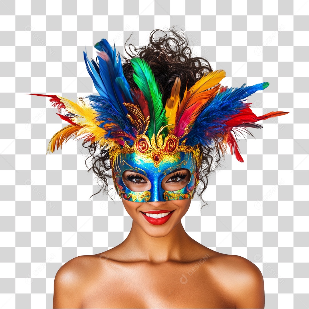 Mulher com Fantasia para o Carnaval PNG Transparente