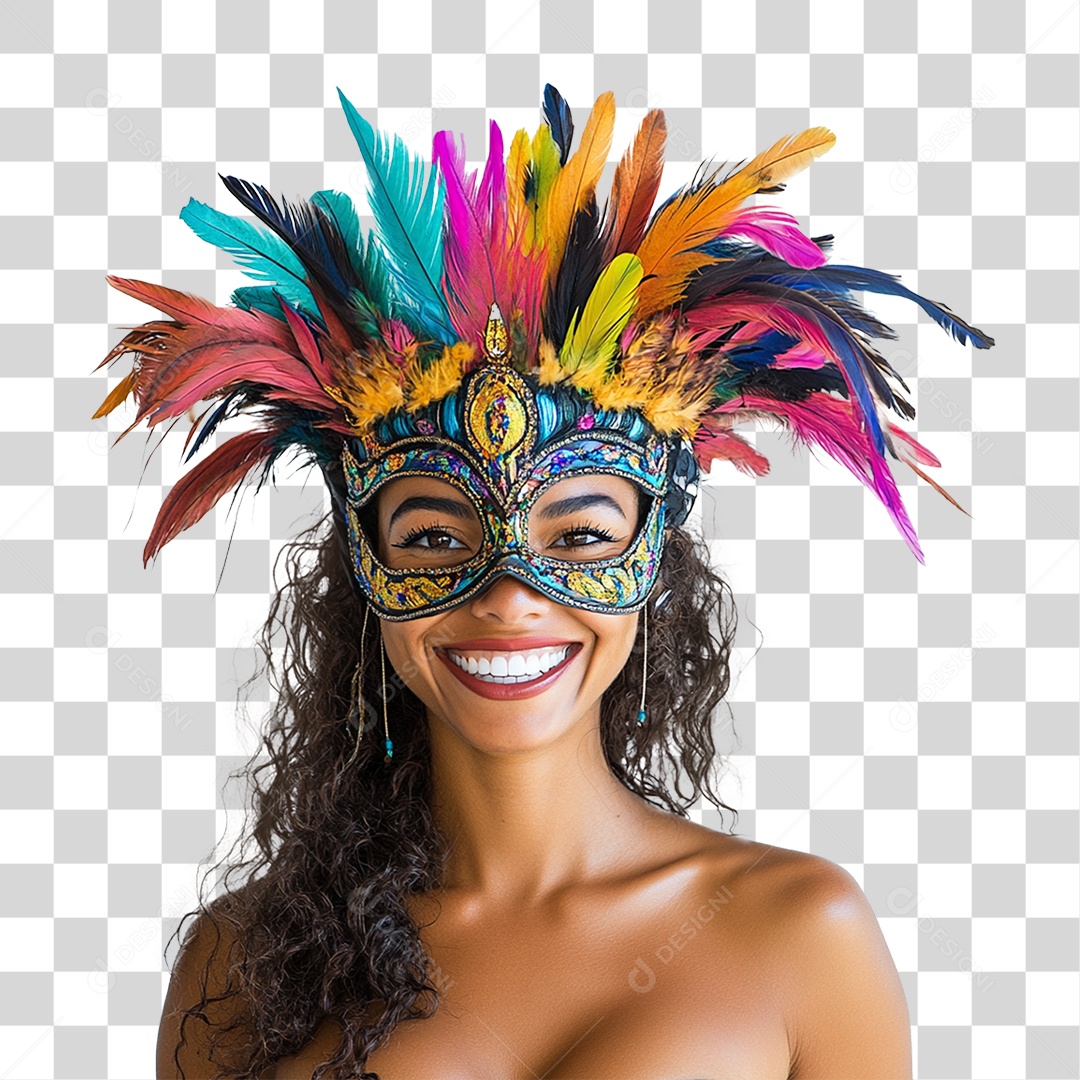Mulher com Fantasia para o Carnaval PNG Transparente