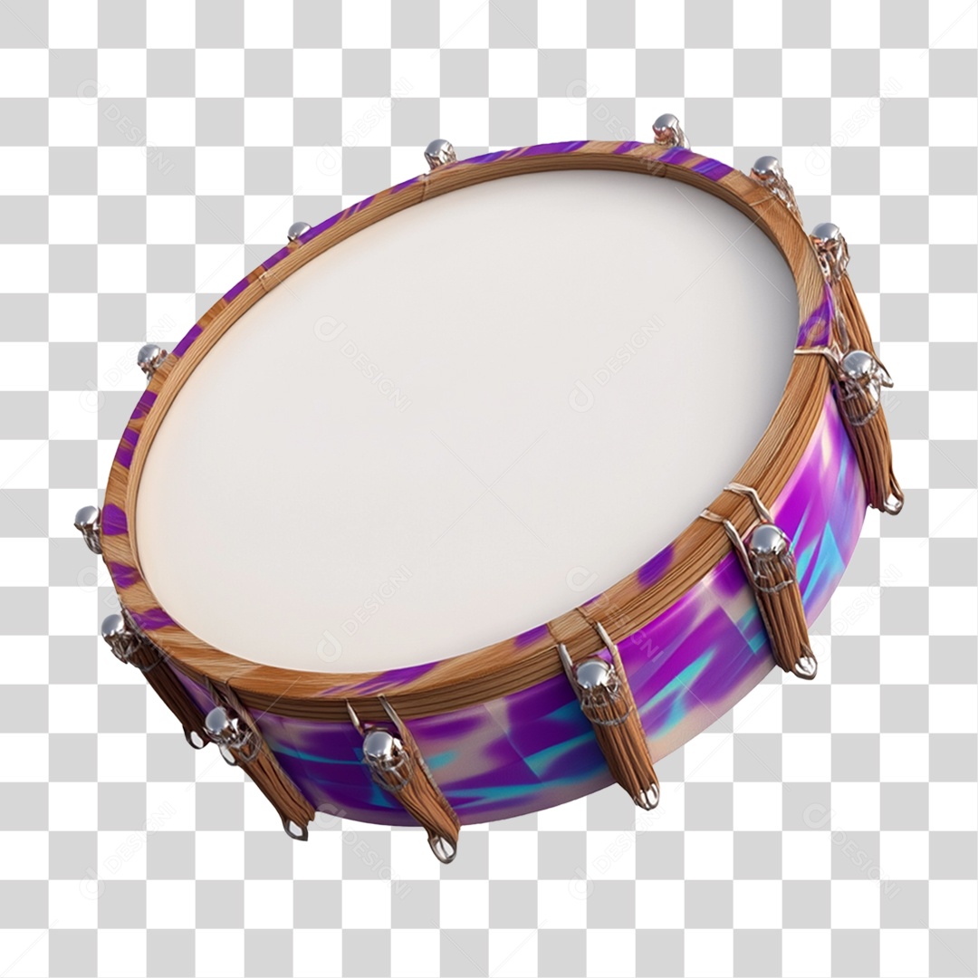 Elemento 3D Pandeiro PNG Transparente