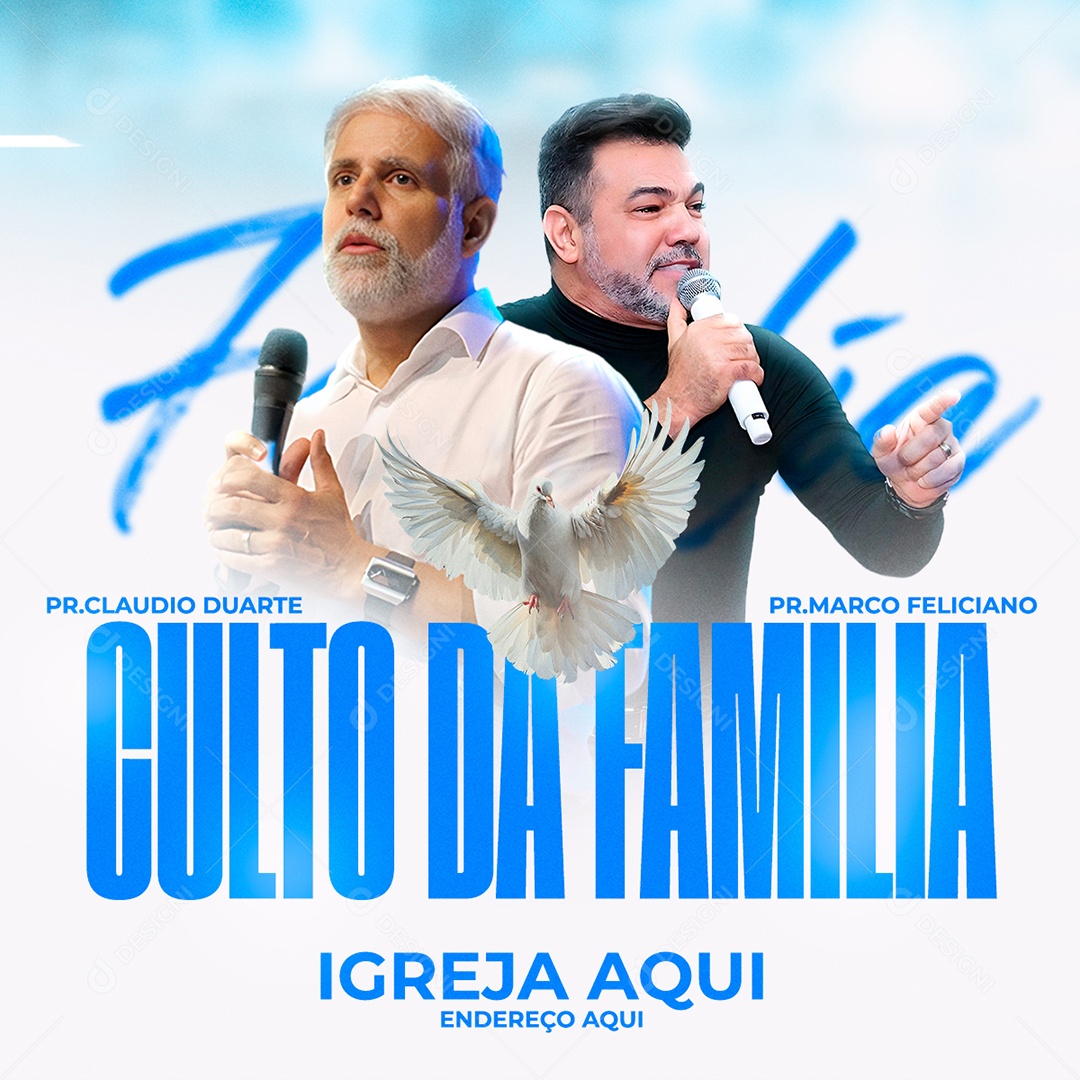 Gospel Culto Da Família Social Media PSD Editável