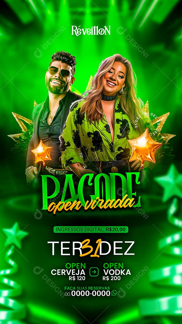 Story Flyer Natalino Pagoda Open Virada Social Media PSD Editable