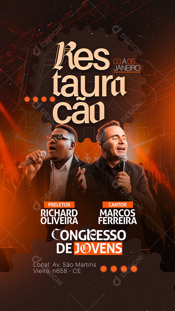 Story Gospel Restauração Congresso De Jovens Social Media PSD Editável