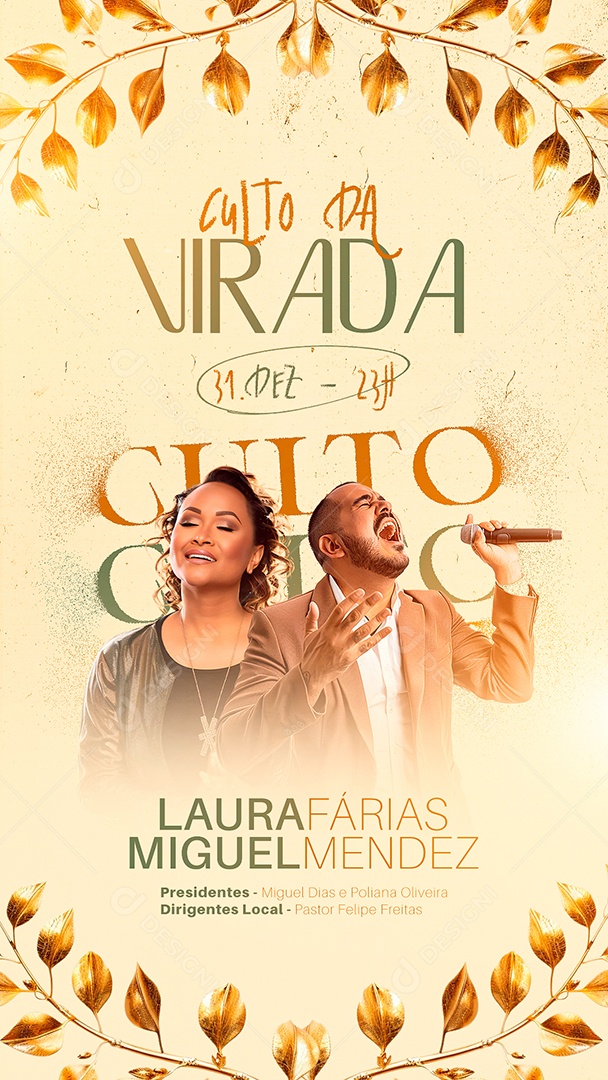 Story Gospel Culto Da Virada Social Media PSD Editável