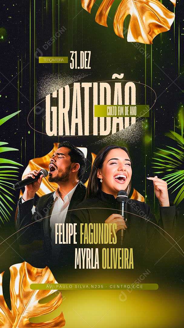 Story Gospel Gratidão Culto Fim De Ano Social Media PSD Editável