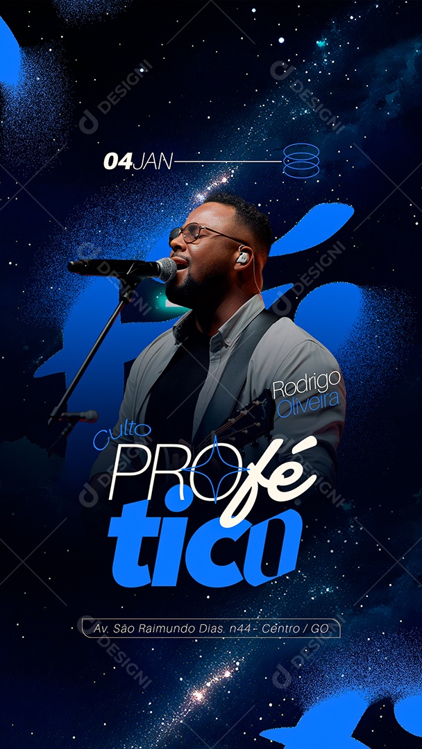 Story Flyer Gospel Culto Profético Social Media PSD Editável