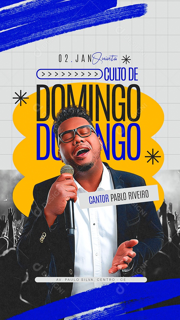 Story Gospel Culto De Domingo Social Media PSD Editável