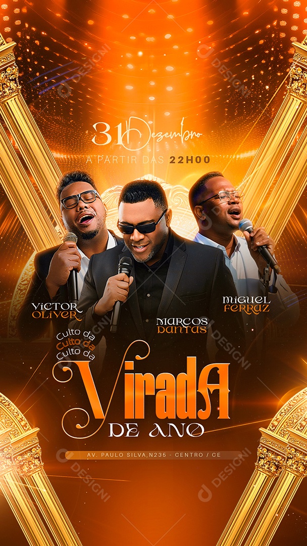 Story Flyer Gospel Virada de Ano Social Media PSD Editável