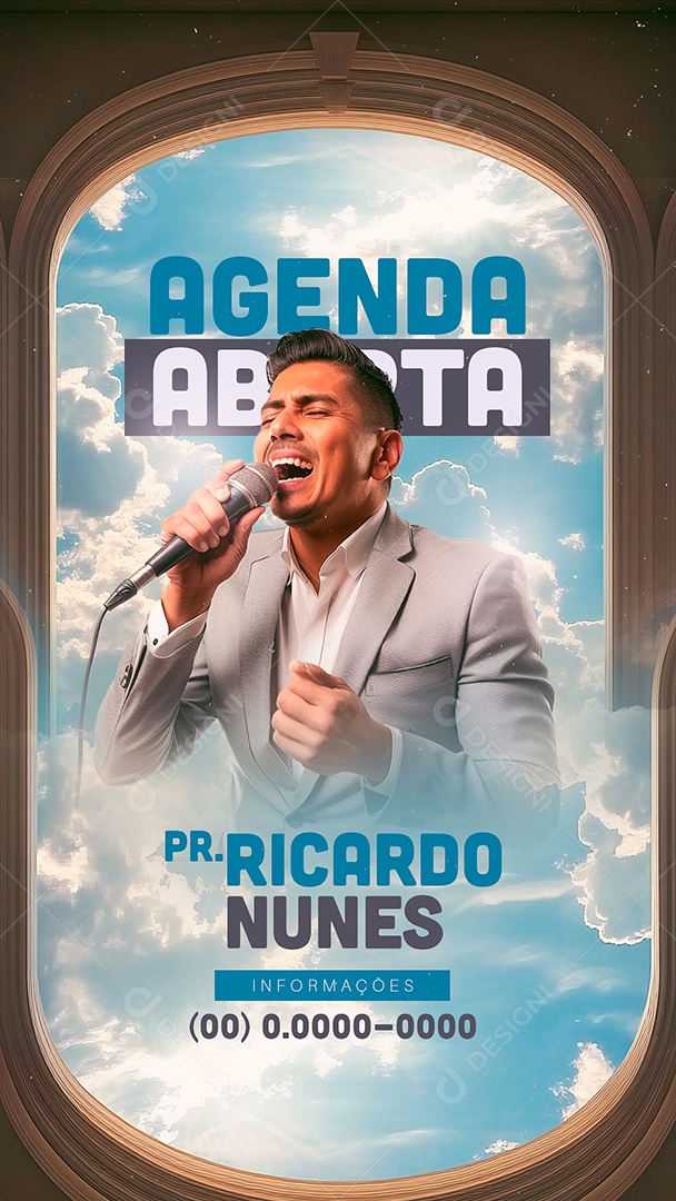 Story Flyer Gospel Agenda Aberta Social Media PSD Editável