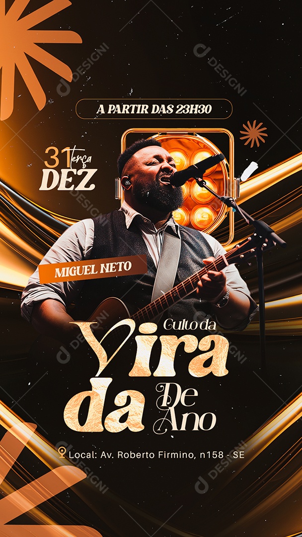 Story Gospel Culto da Virada De Ano Social Media PSD Editável