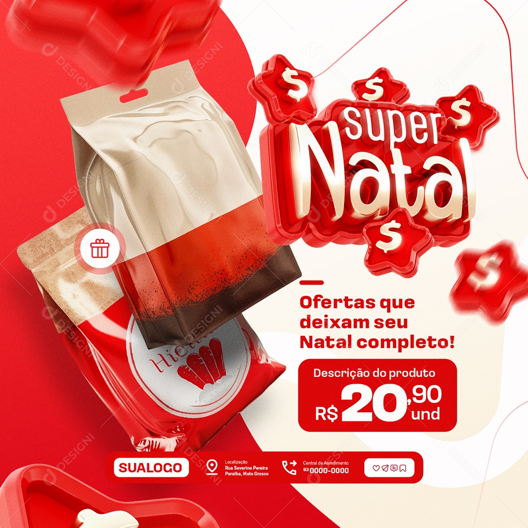 Super Natal Supermercado Ofertas Social  Media PSD Editável