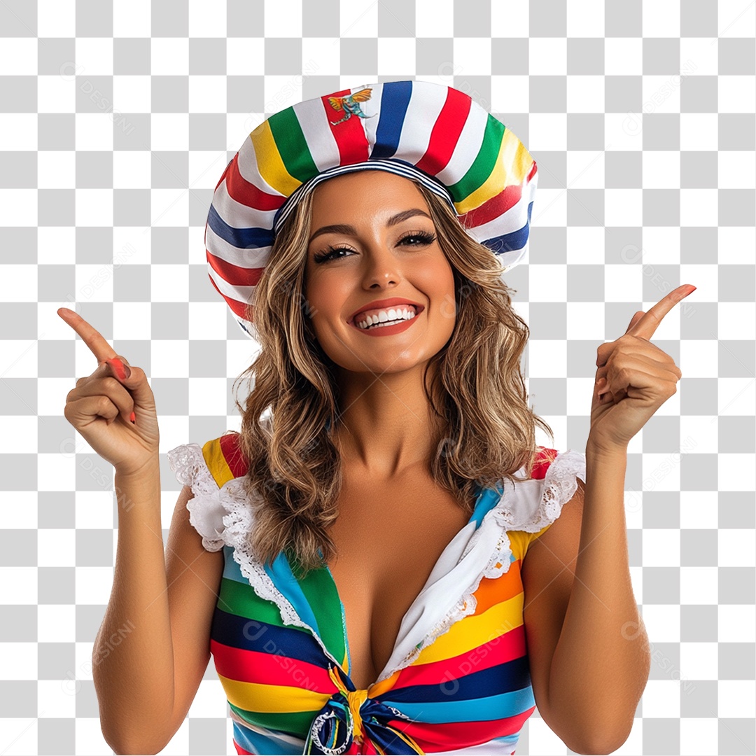 Mulher com Fantasia de Carnaval PNG Transparente