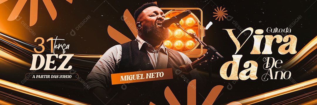 Carrossel Gospel Culto da Virada De Ano Social Media PSD Editável