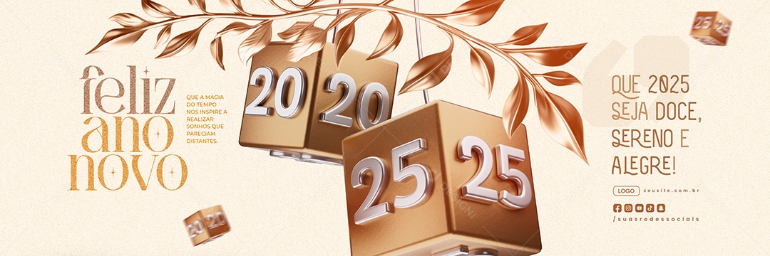 Carrossel Feliz Ano Novo 01 de Janeiro Que 2025 Seja Doce Social Media PSD Editável