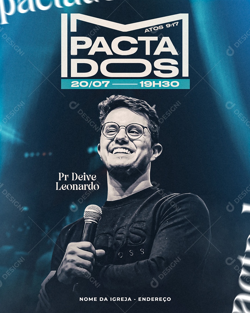 Gospel Pastor Deive Social Media PSD Editável