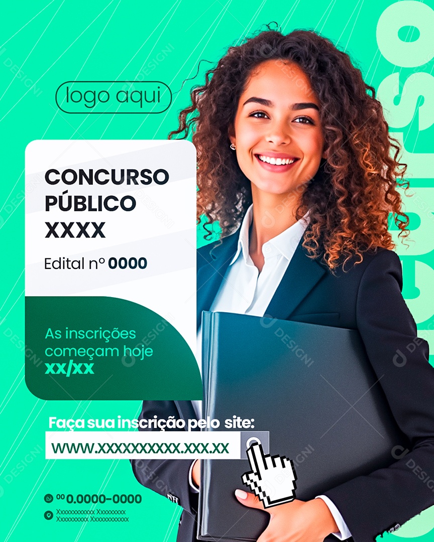 Concurso Público Inscrição Social Media PSD Editável