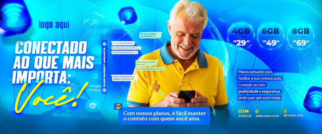 Banner Provedor de Internet Social Media PSD Editável