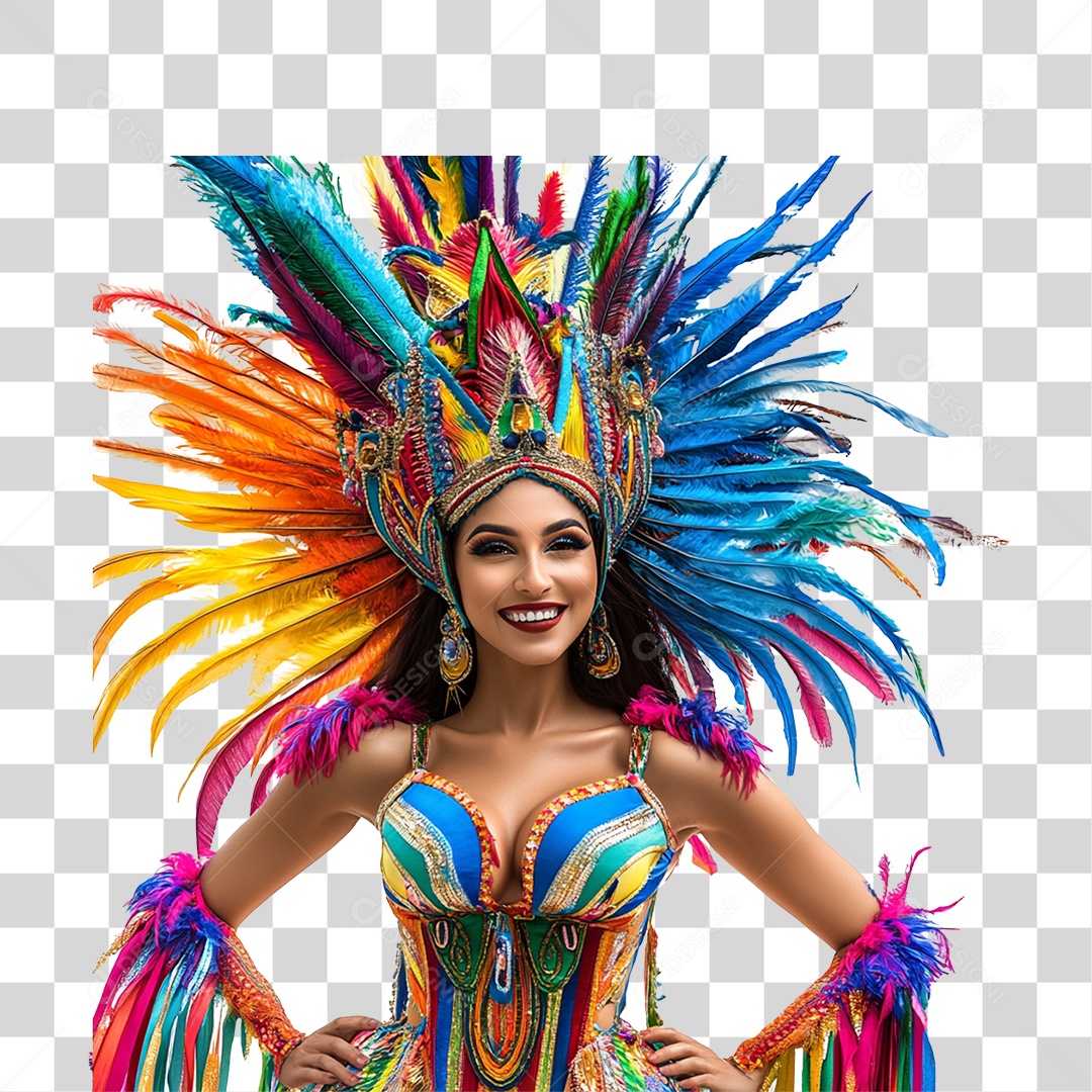 Mulher com Fantasia de Carnaval PNG Transparente
